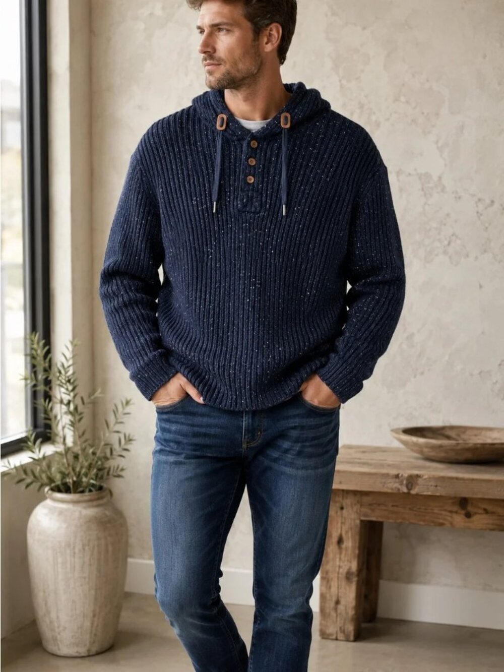 Men's PRANA Hooded Henley Sweater